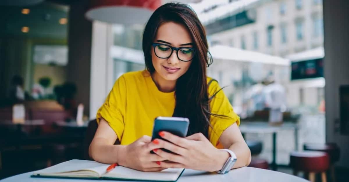 Woman looking at phone