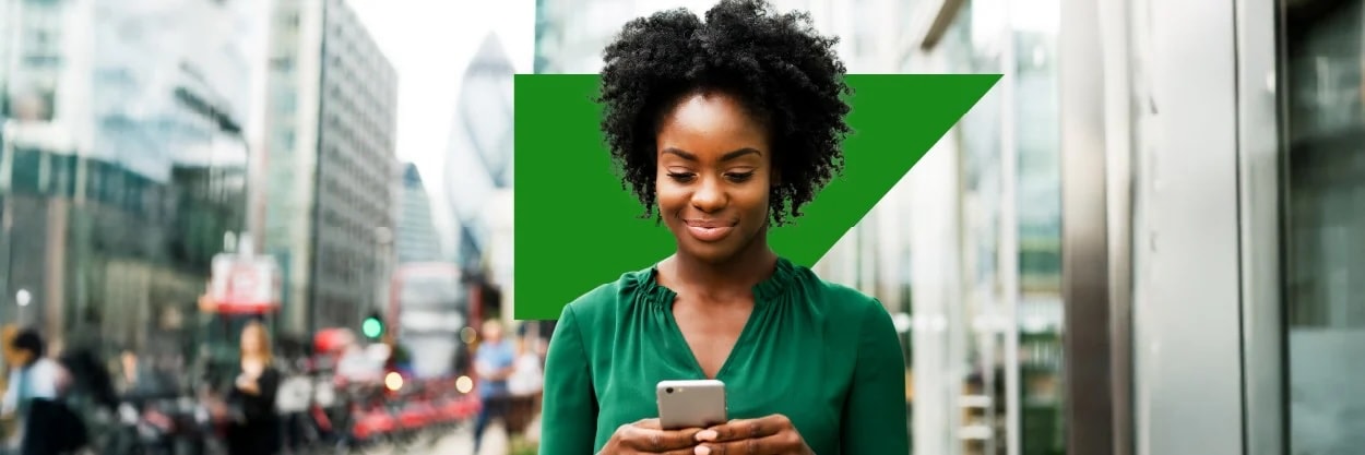 Woman in front of green SAP concur anvil logo