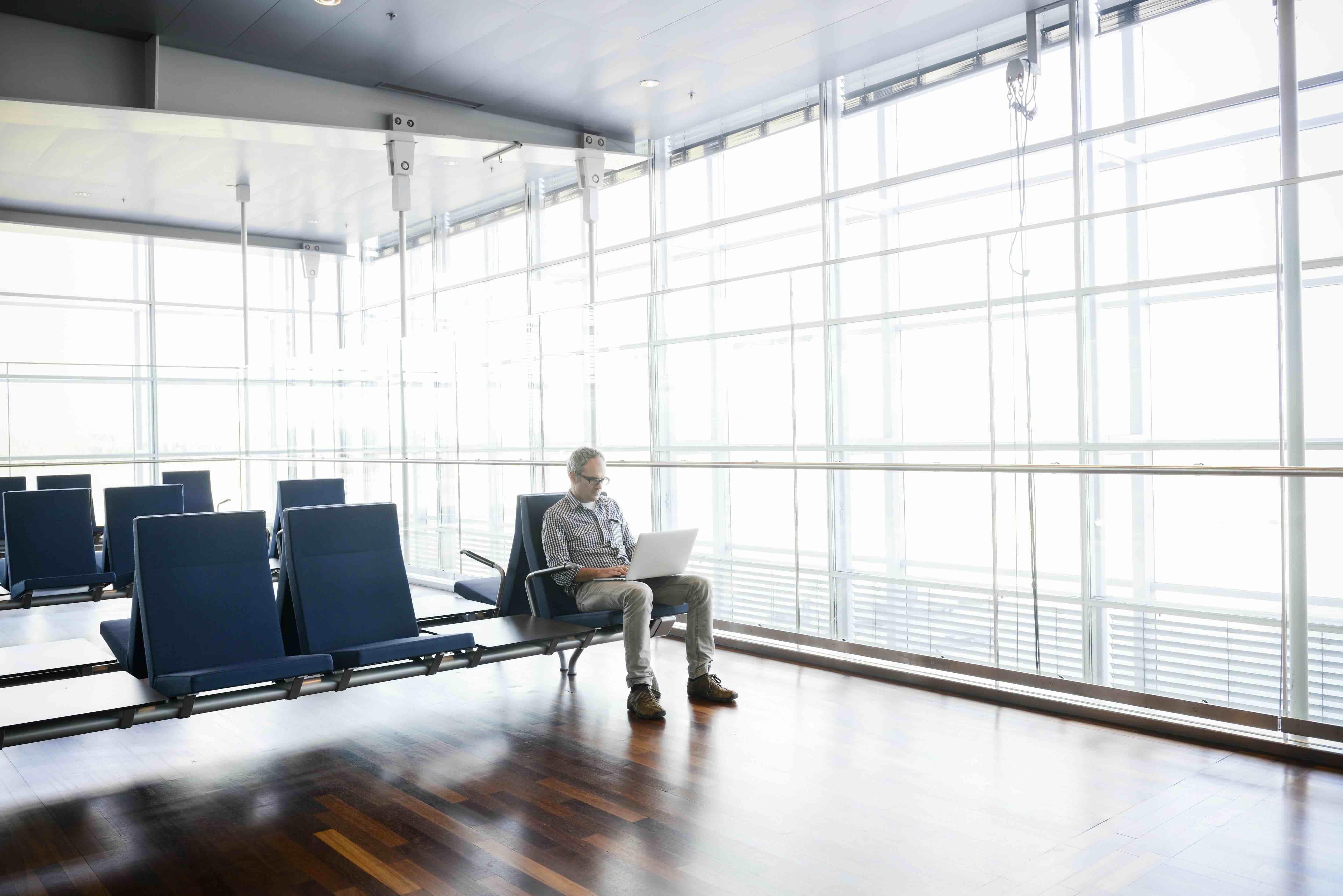 man waiting at the airport
