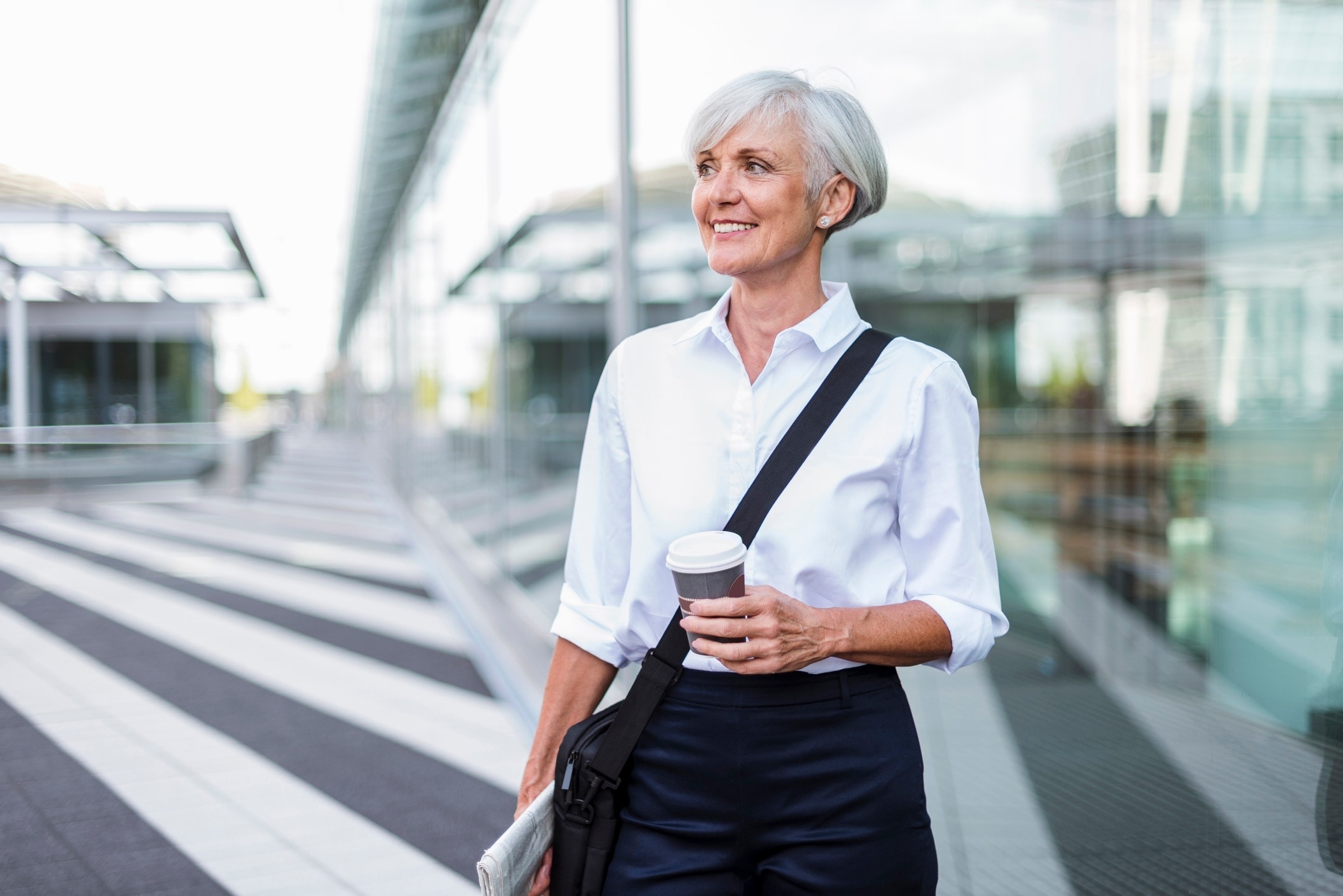 business woman, train station