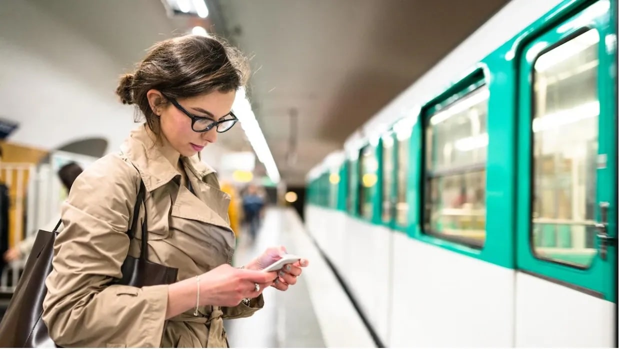 Woman in the train station