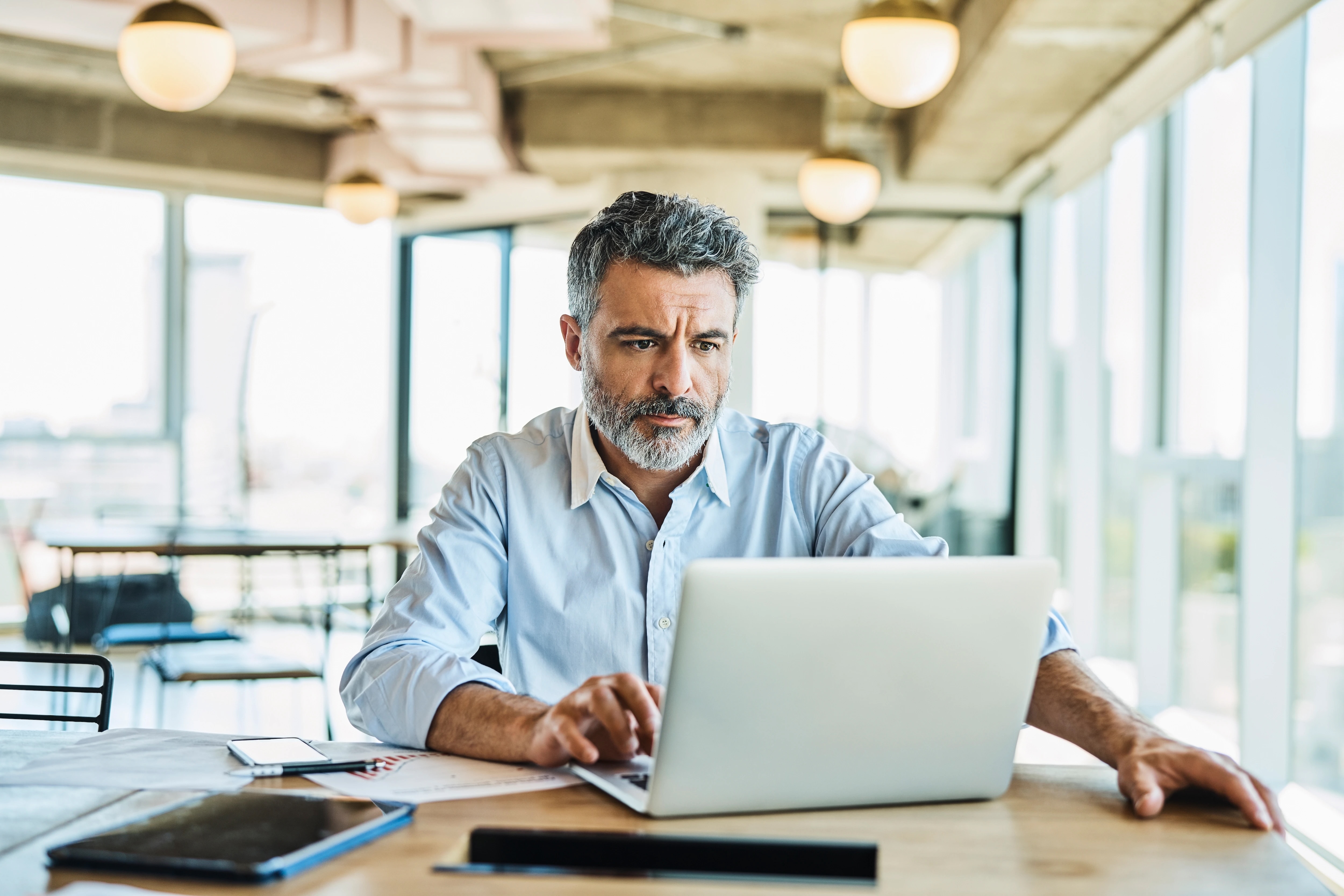 Man working on laptop