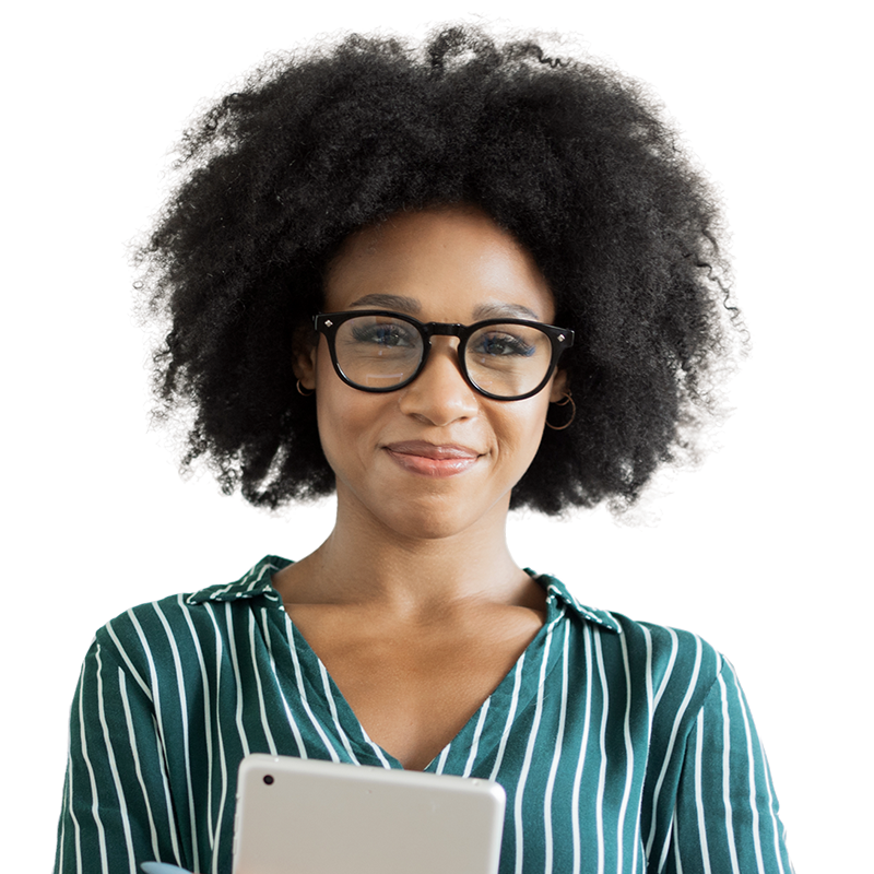 business professional holding a tablet