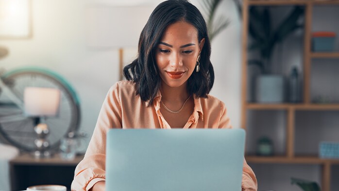 Woman working on computer