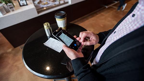 image of phone and receipt