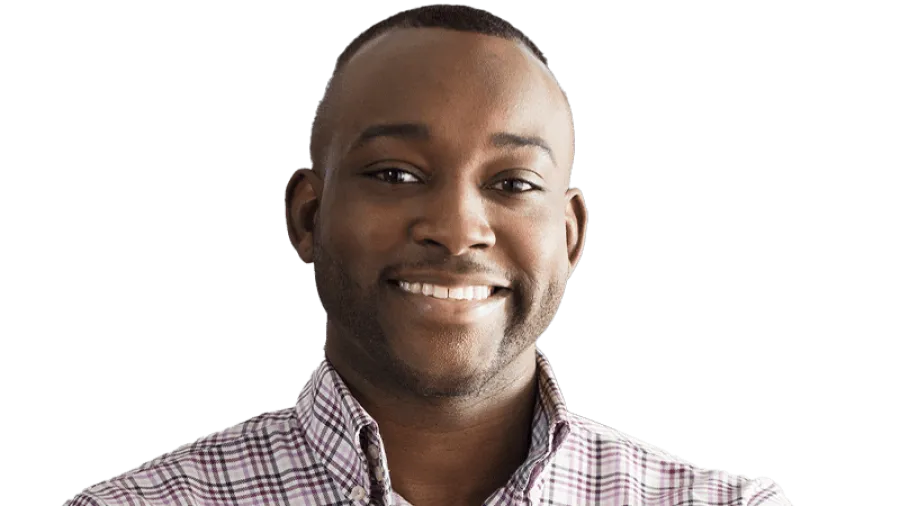 Man with arms crossed smiling