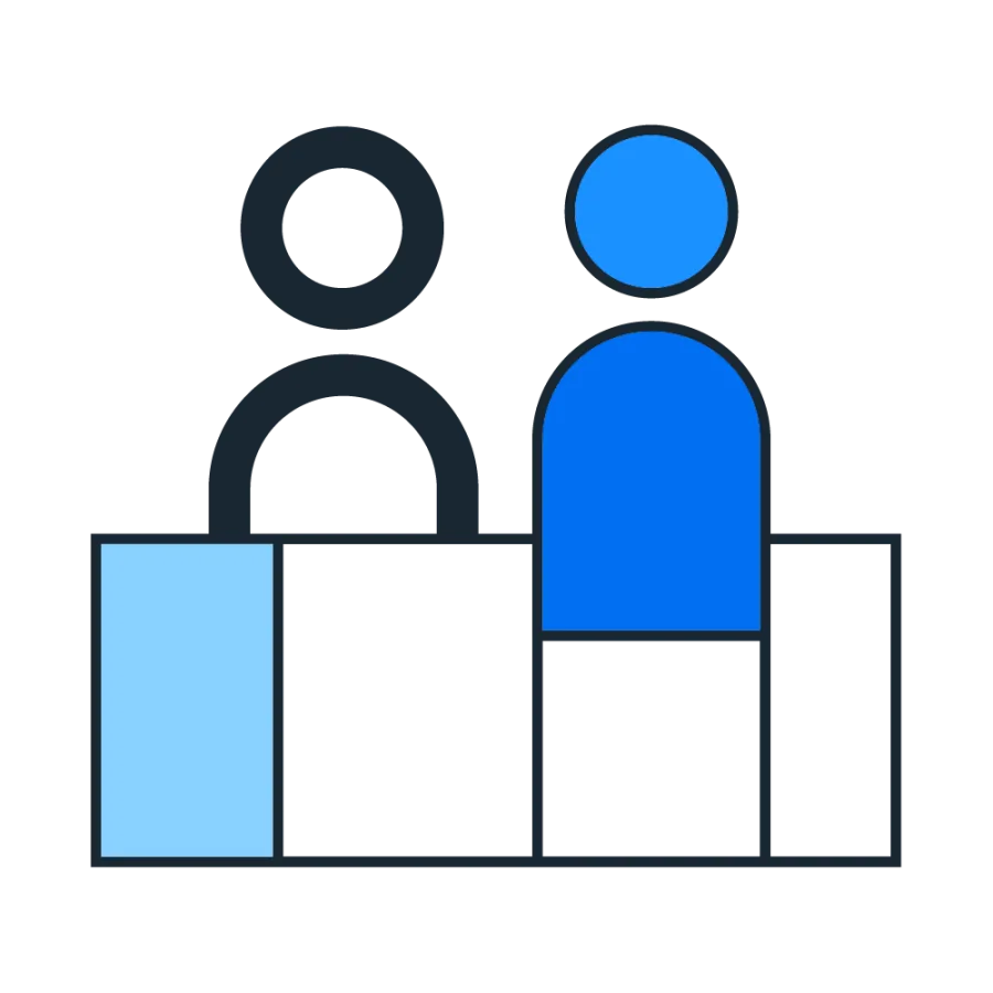 two people talking