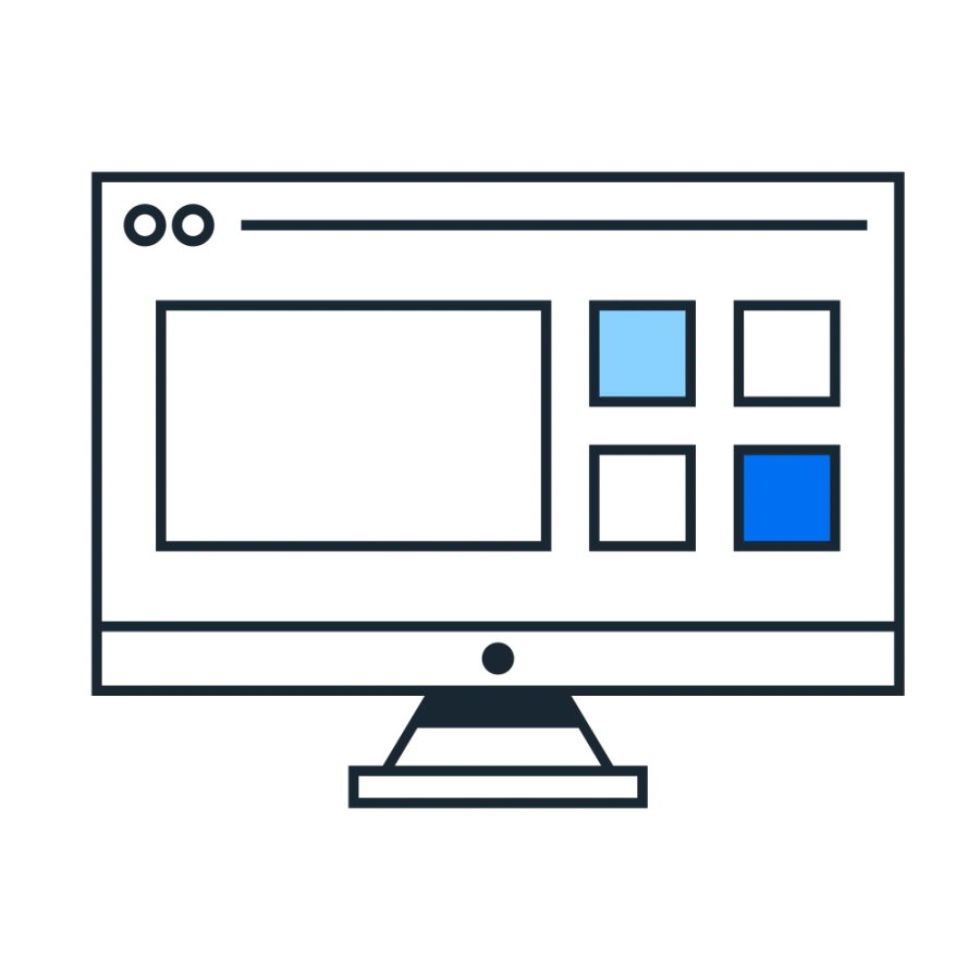 graphic of computer with dashboard