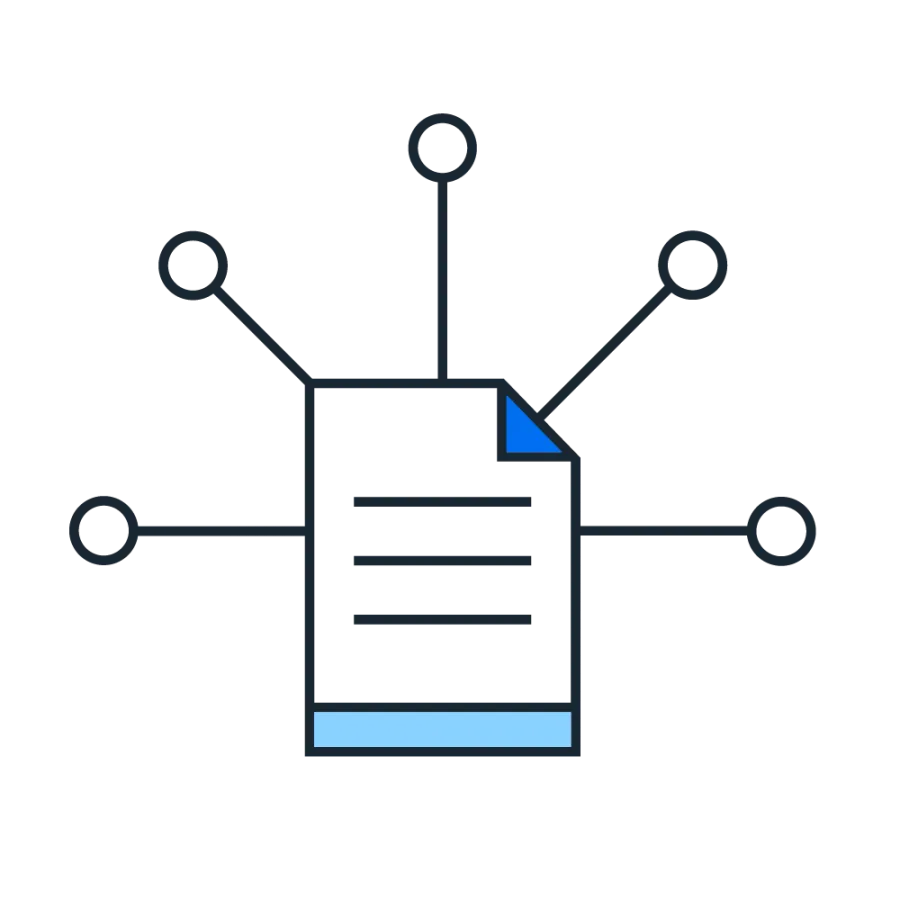 graphic of document connecting with spokes