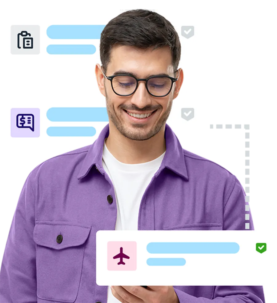 Man looking at his phone excited at the automations