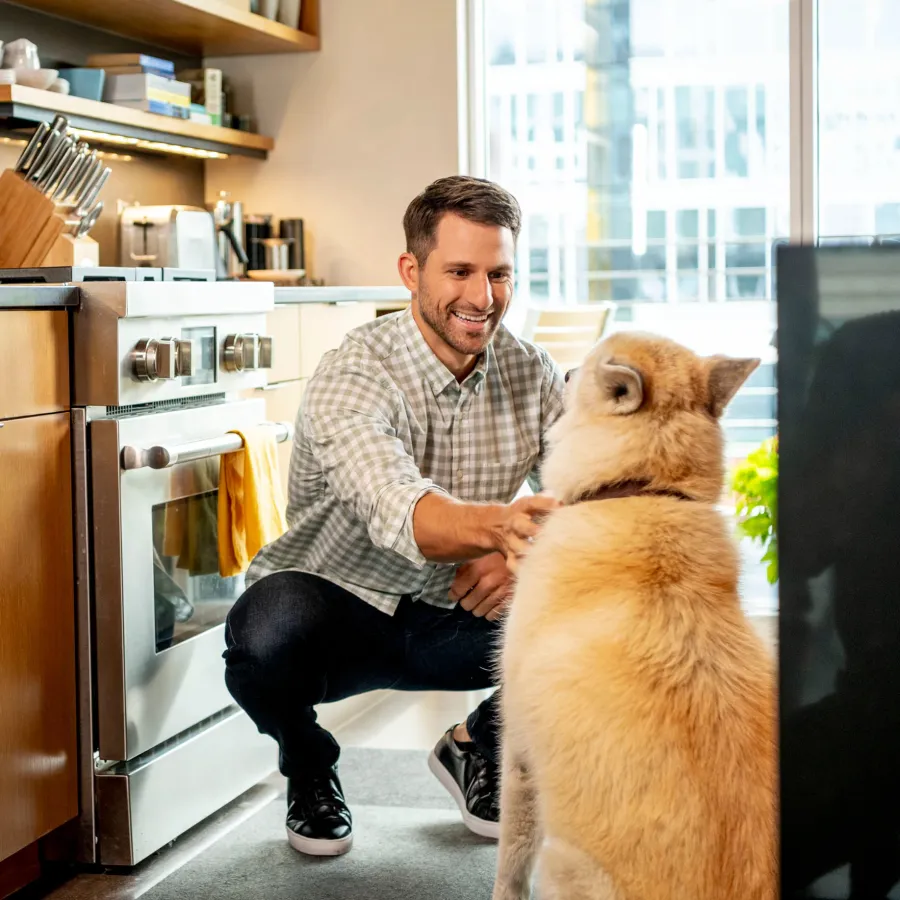 man with dog