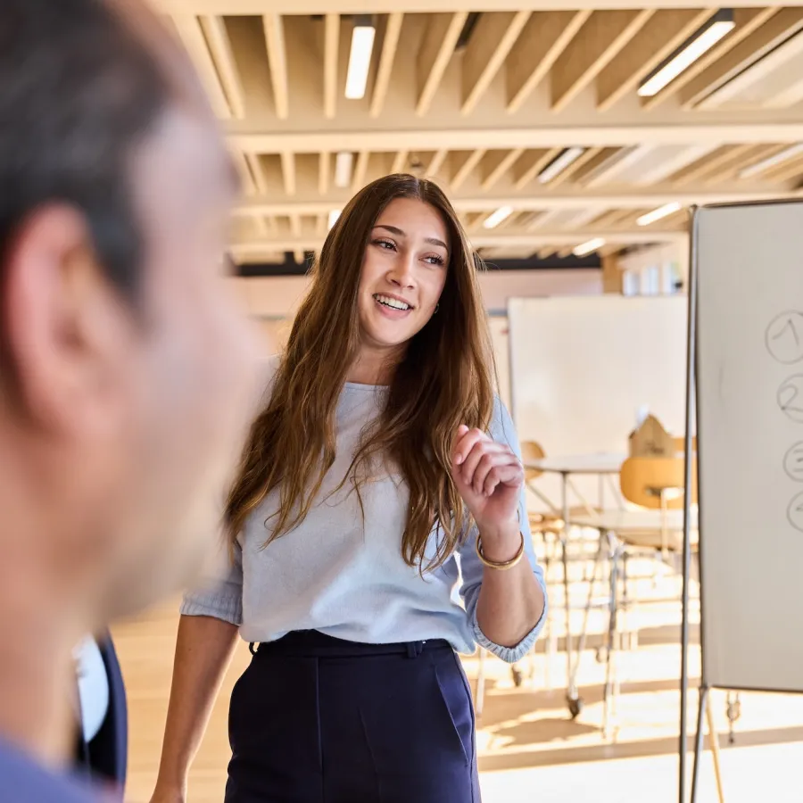 woman presenting