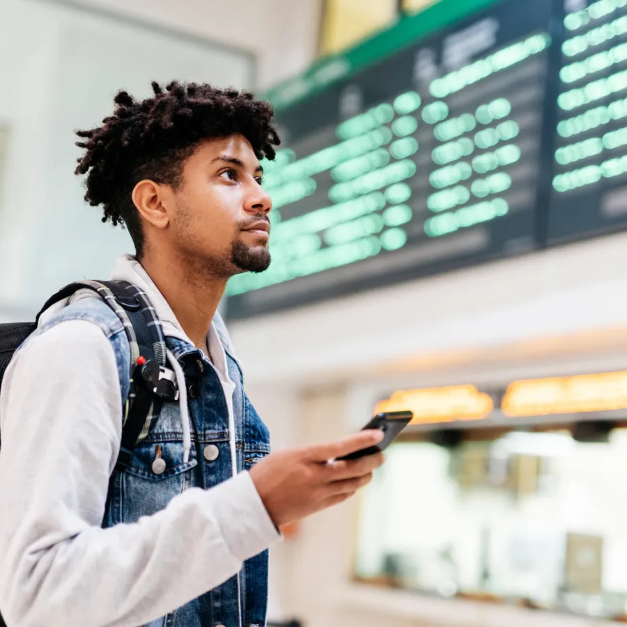 man travelling