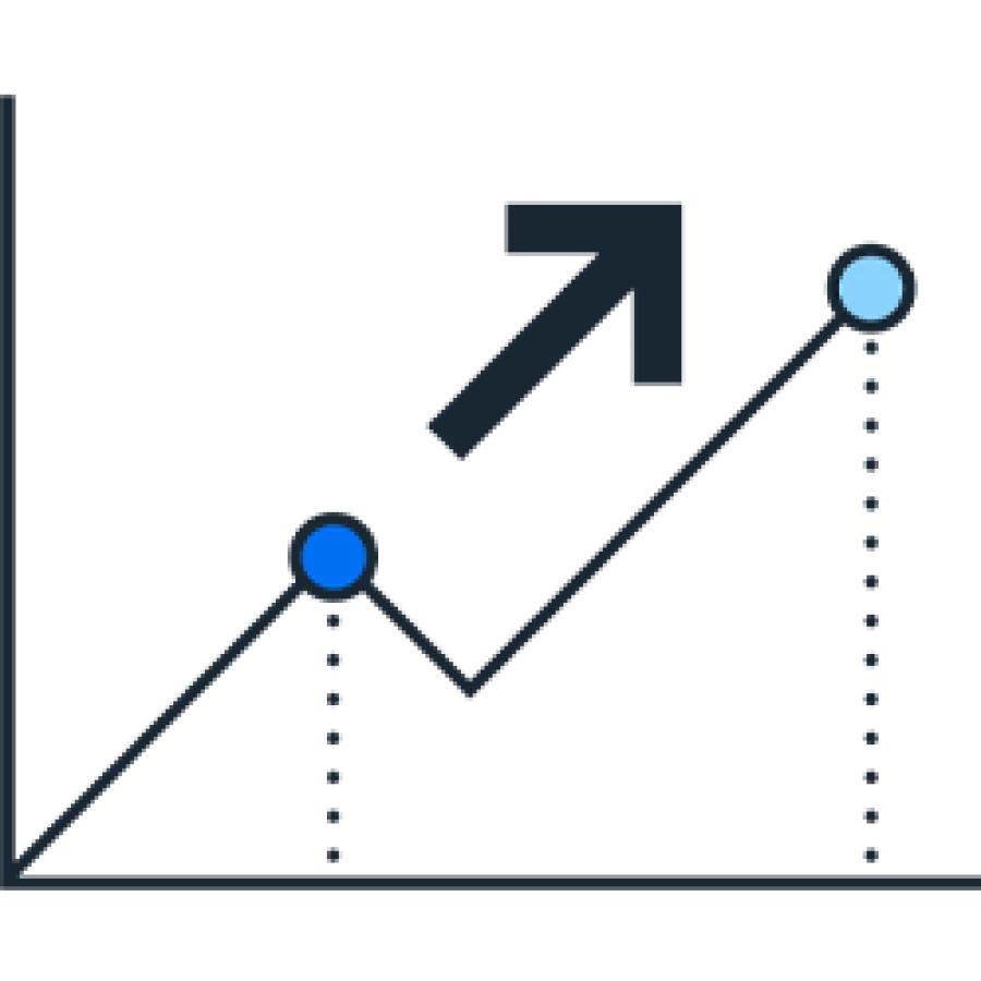 Increasing chart pictogram