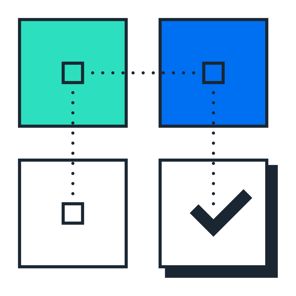 graphic of boxes and checkmark