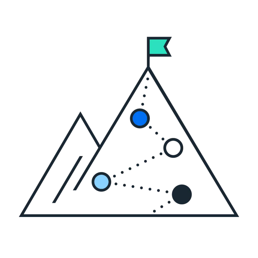 graphic of path up mountain