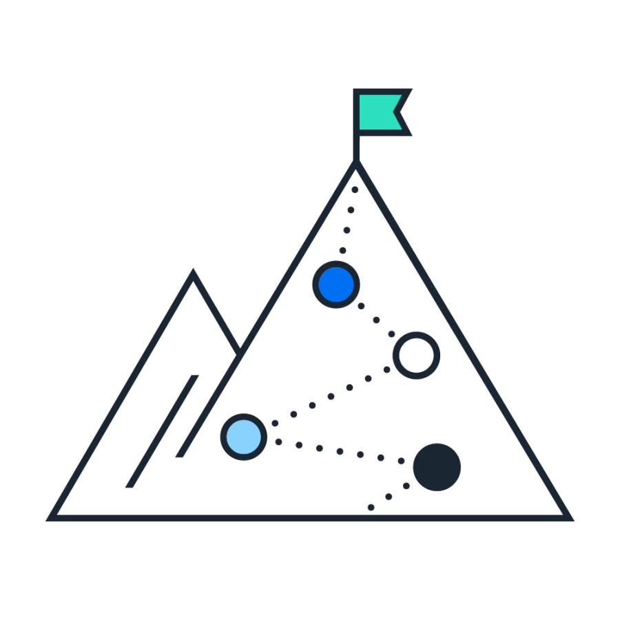 graphic of path up mountain