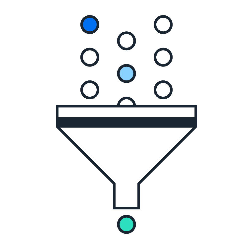 Funnel streamlining pictogram