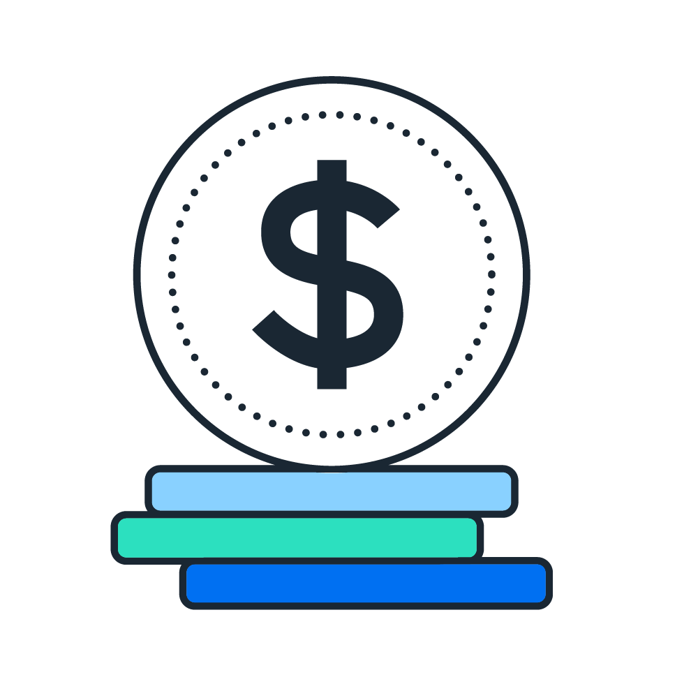 Coins and dollar sign pictogram