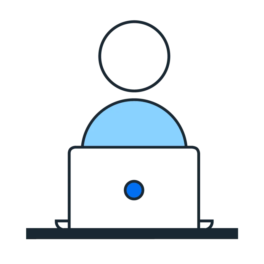 computer with person