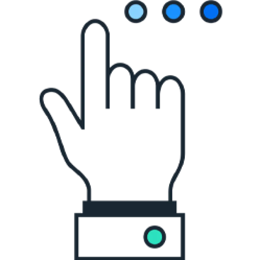 Hand pointing pictogrm
