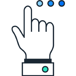 Hand pointing pictogrm