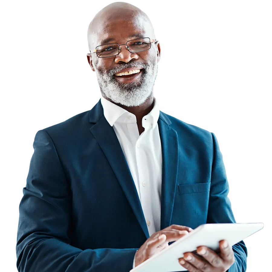 Man with a beard in a suit