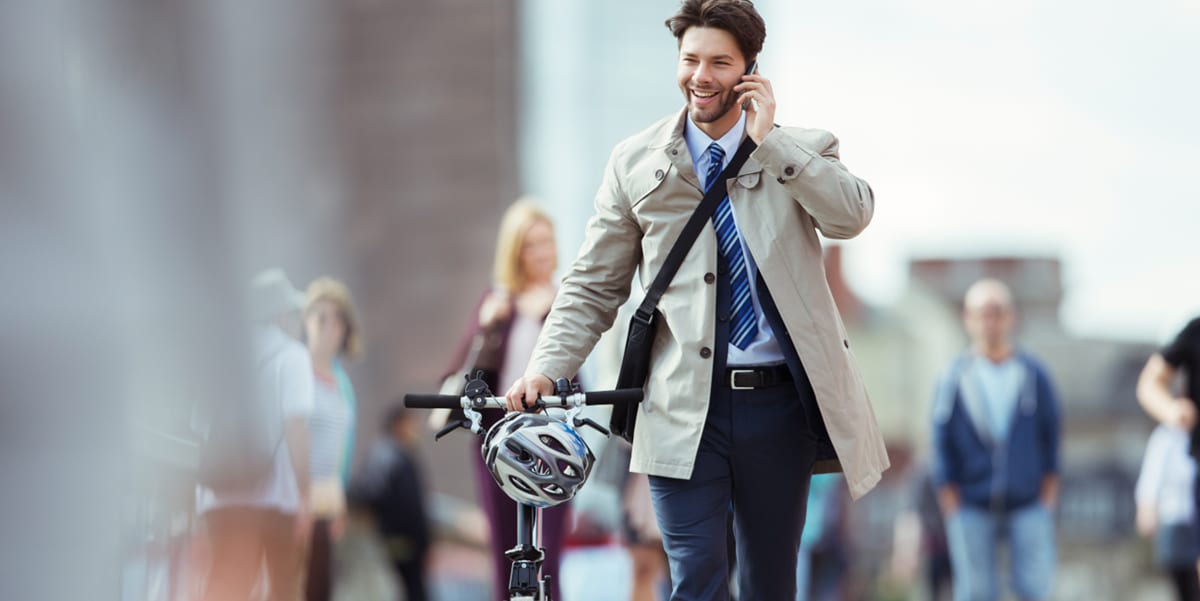 man with bicycle