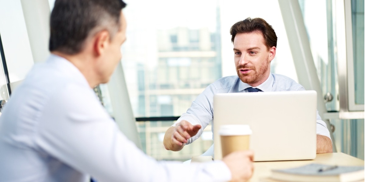 two business people talking 