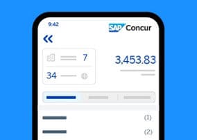 View of Concur Expense user interface