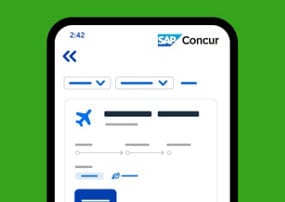 View of Concur Travel user interface